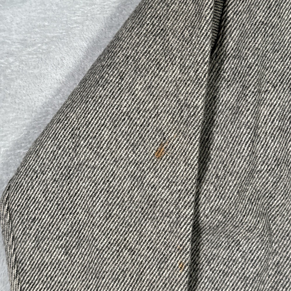 Woolrich Jacket Mens L Gray Wool Herringbone Tweed CPO Shirt Jacket *FLAWS - Picture 12 of 13